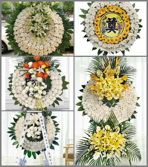 浙江省温州瑞安市湖岭镇直干村花圈速递
